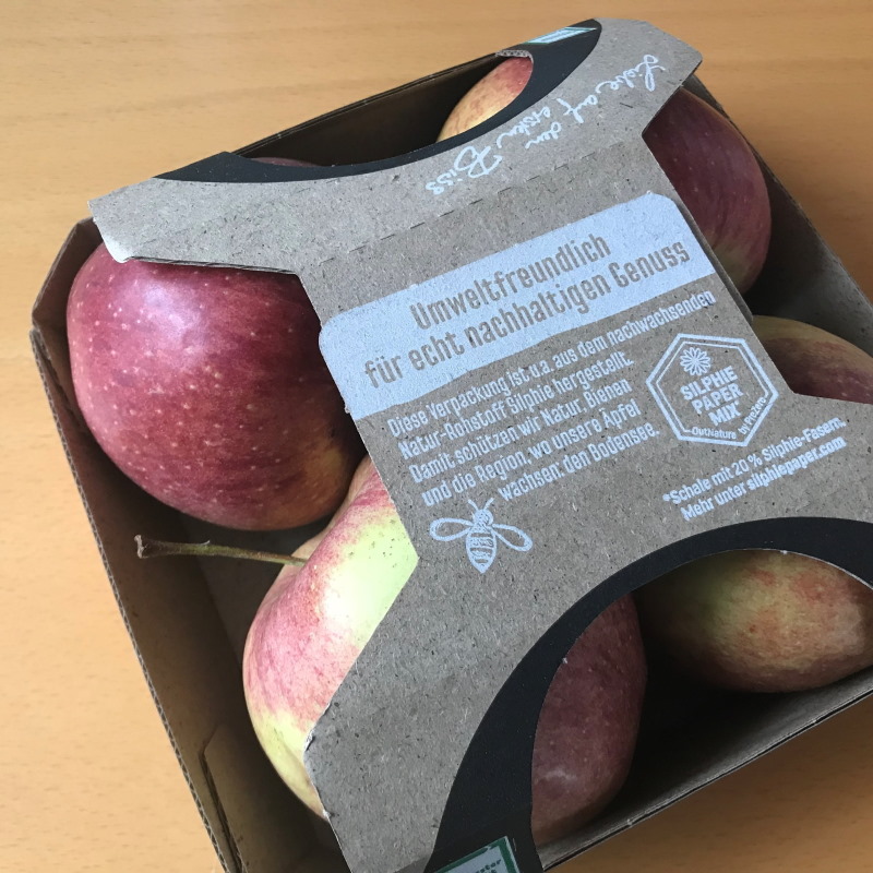 Emballage de pommes en matériau de silphie