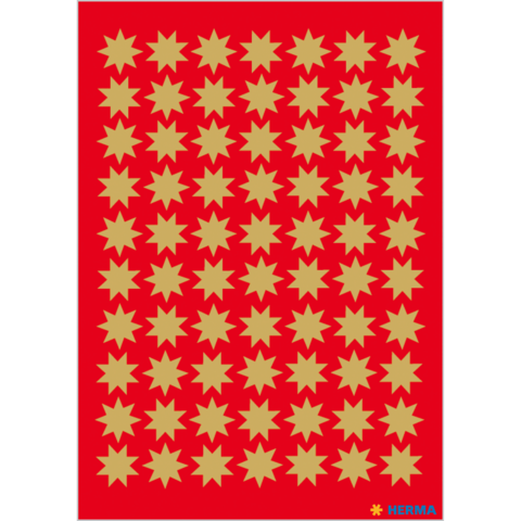 Ein roter Hintergrund mit einem Muster aus goldenen Sternen, die gleichmäßig über die Fläche verteilt sind.